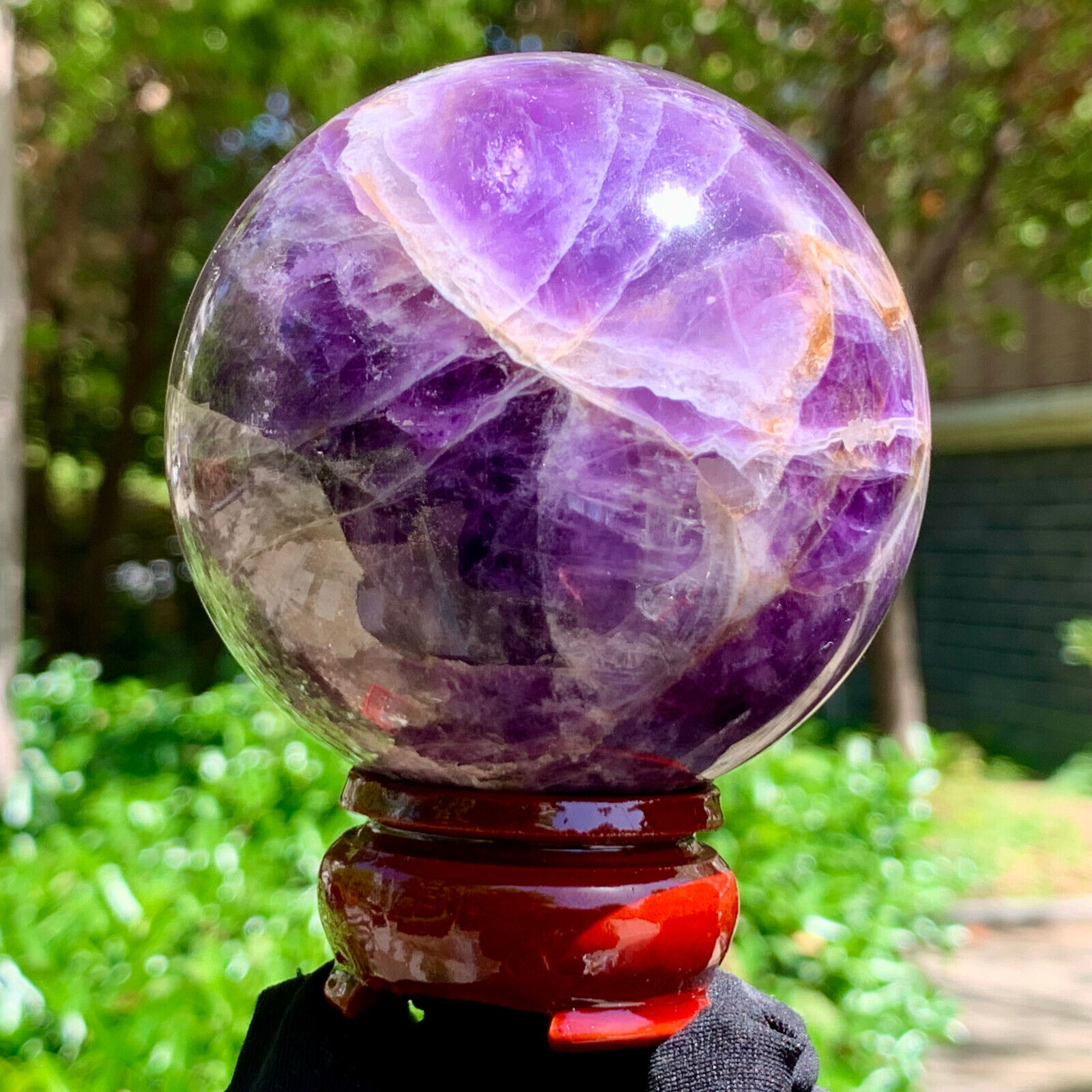 1.11LB  Top Natural Dream Amethyst Sphere Polished Quartz Crystal Ball Healing