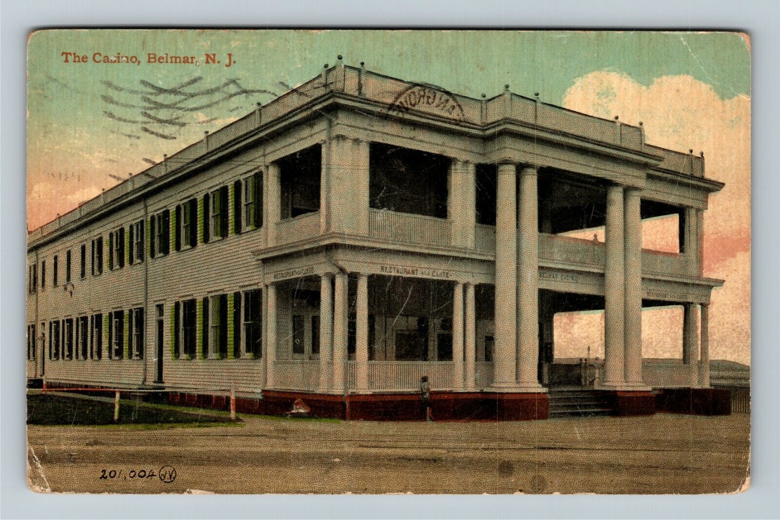 Belmar NJ-New Jersey, The Casino, Exterior, c1914 Vintage Postcard