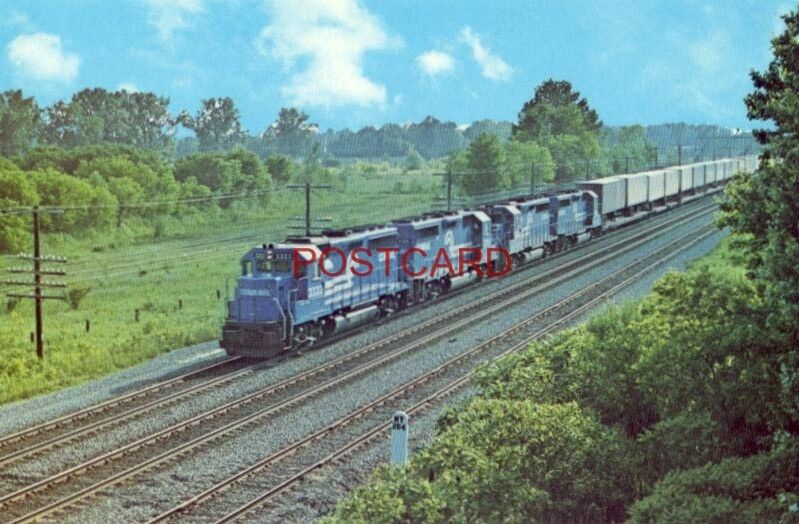 CONRAIL 3333 with FOUR NEW GP40\'s AT MILEPOST 264, ONEIDA, N. Y. - July 1978