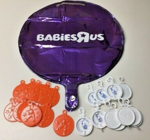 Babies R Us Purple Balloon Pack of 12 W/ Weighted Ribbons & 12 Geoffrey Weights