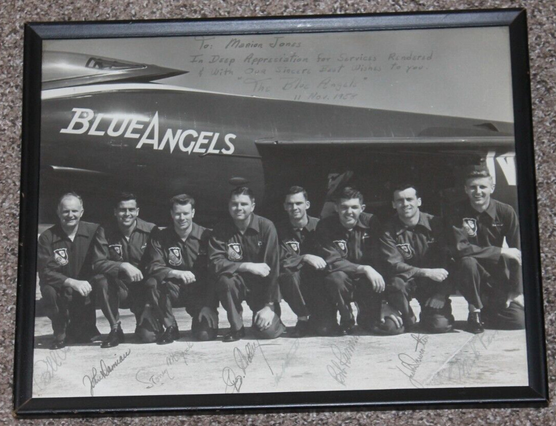 1958 - BLUE ANGELS Autographed Black & White framed Photo