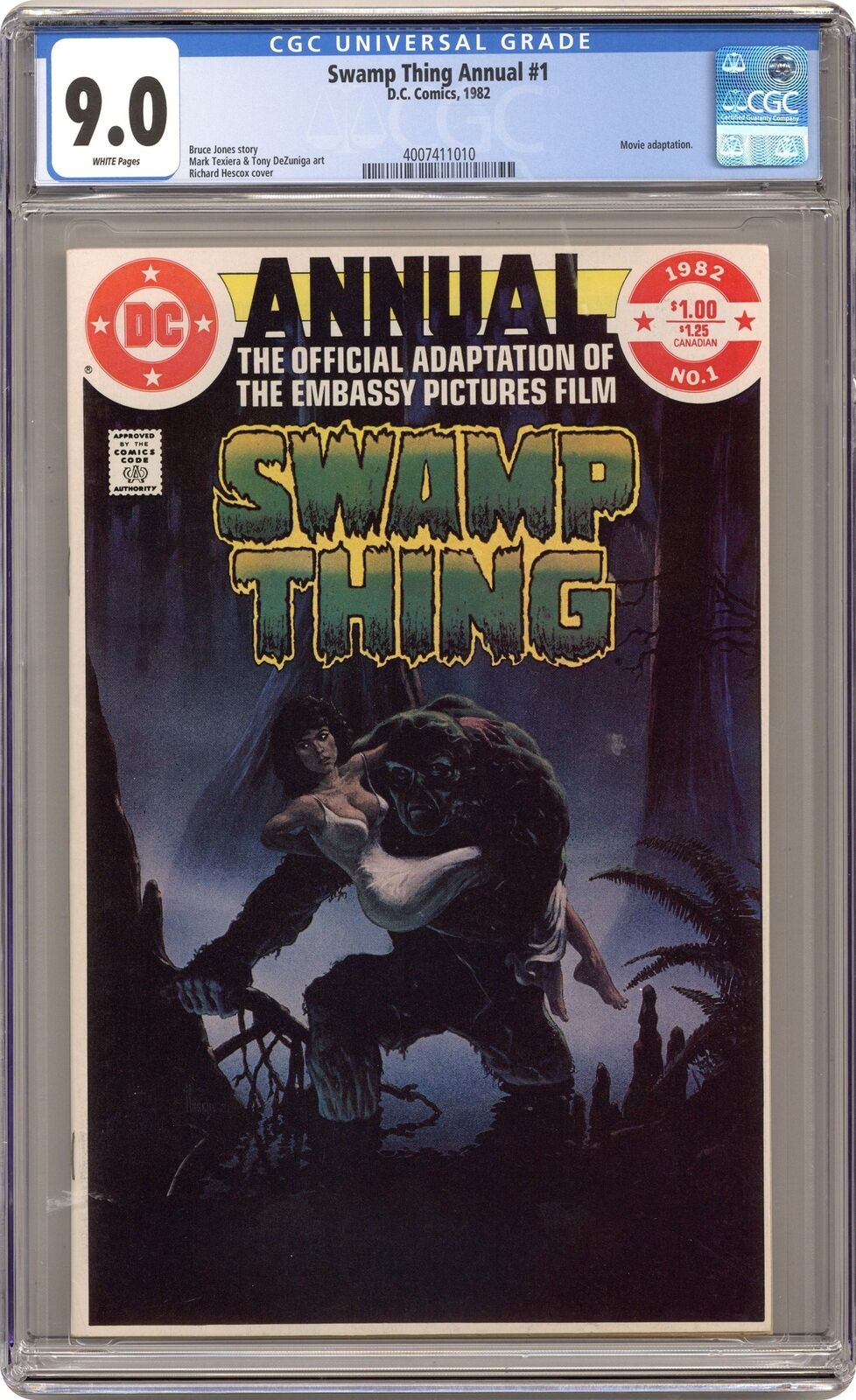 Swamp Thing Annual #1 CGC 9.0 1982 4007411010