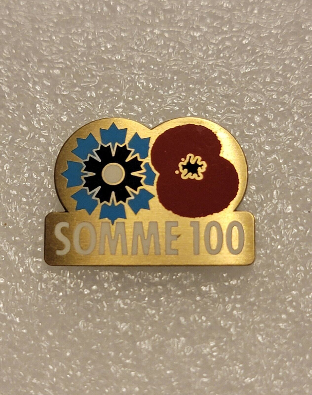 WW1 Battle Of Somme 100 Yr Anniversary Lapel Pin (1916-2016) W Red Poppy