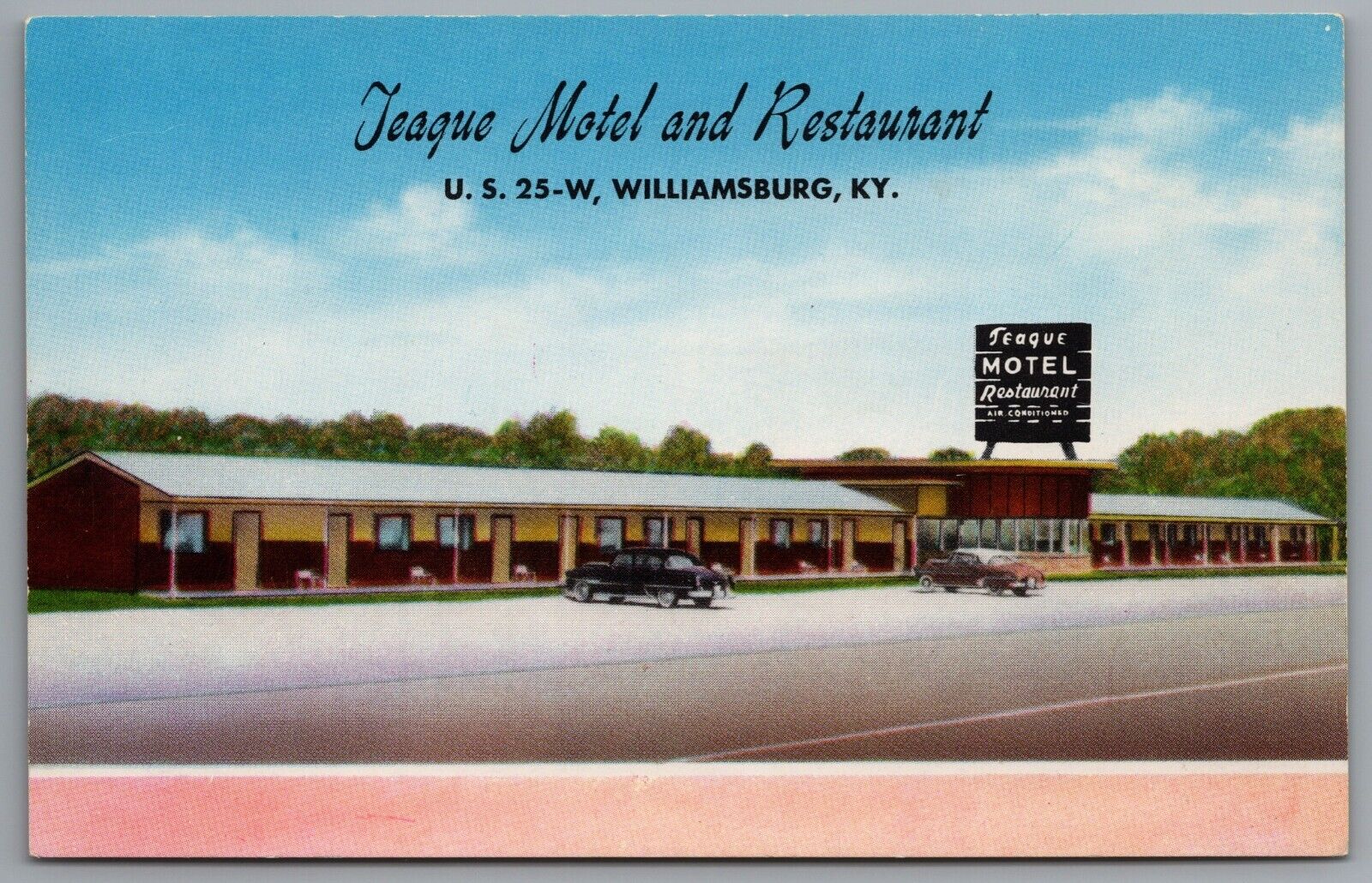 Williamsburg KY Teague Motel and Restaurant US Hwy 25 Roadside Cumberland River