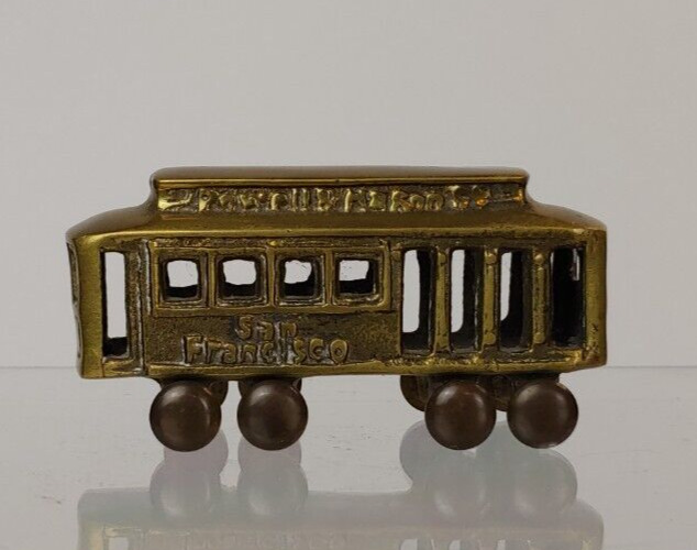 Brass Powell &  Mason Trolley Car, San Francisco, California, 3 1/4 Inches Long