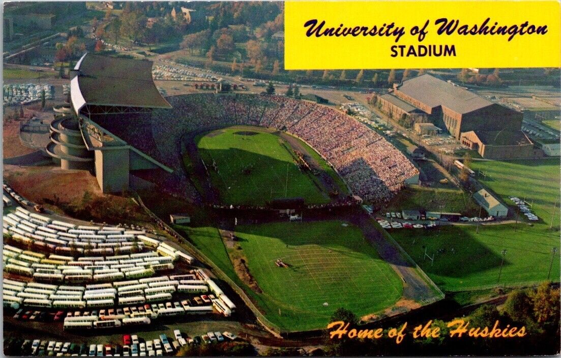 Vintage Postcard University of Washington Huskies Stadium Seattle C2
