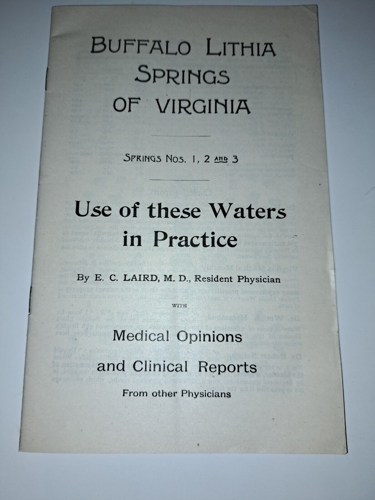 NB-102 VA Buffalo Lithia Springs Of Virginia Advertising Vintage Quack Medicine