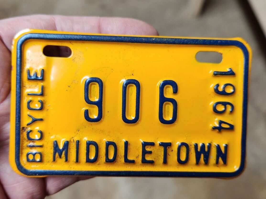 Super Nice 1964 Middletown PA Bicycle License Plate 