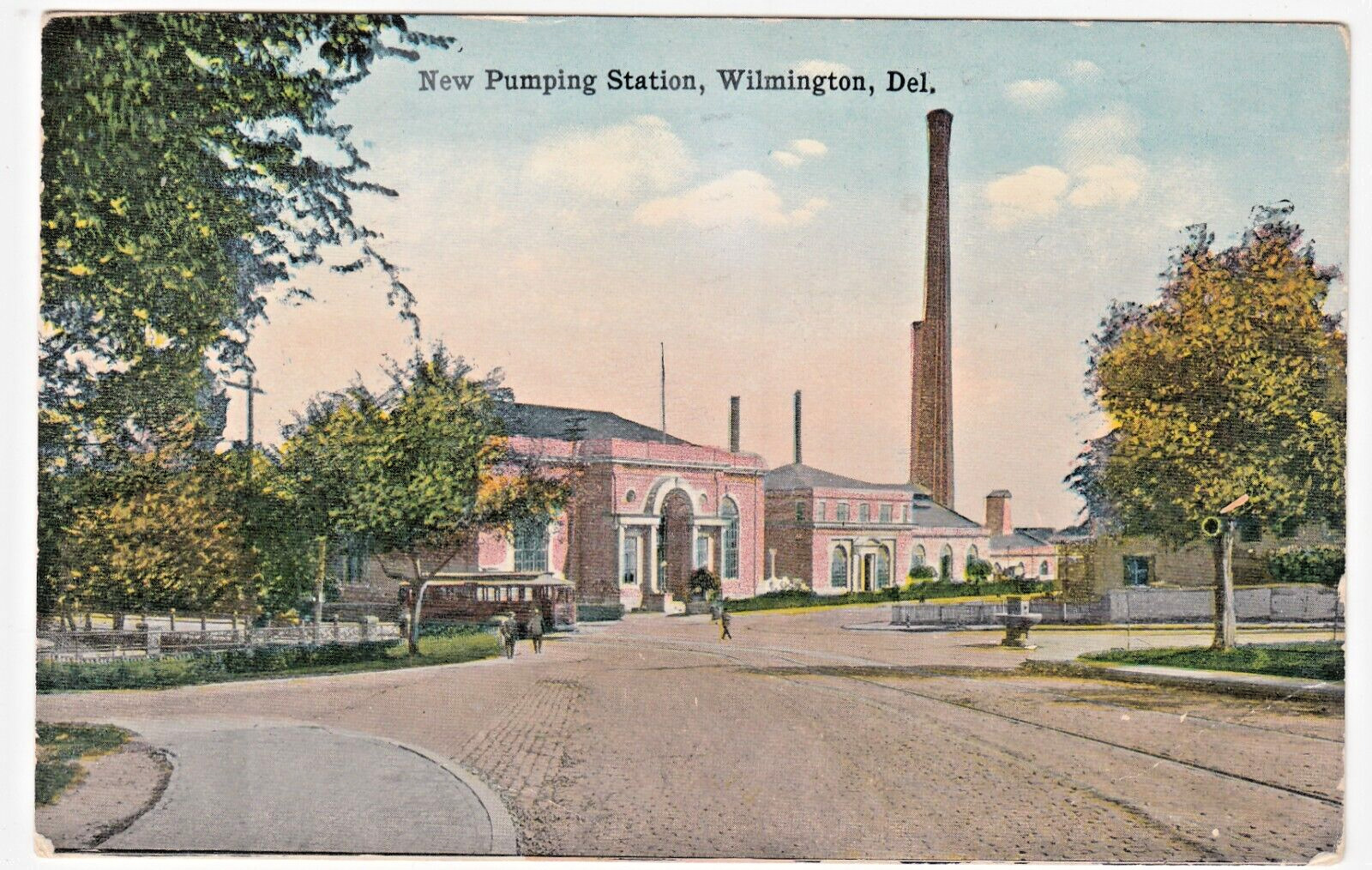 c1915 Wilmington, Delaware~New Pumping Station~Vintage DE Postcard