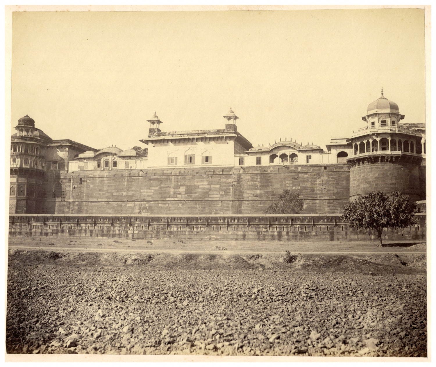 India, Fort at Agra Vintage Print, Albumin Print 23.5x28 Circa 1870  