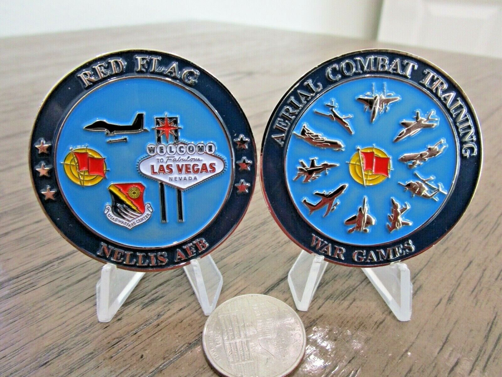Nellis AFB Las Vegas Red Flag USAF Combat Training War Games 3D Challenge Coin 