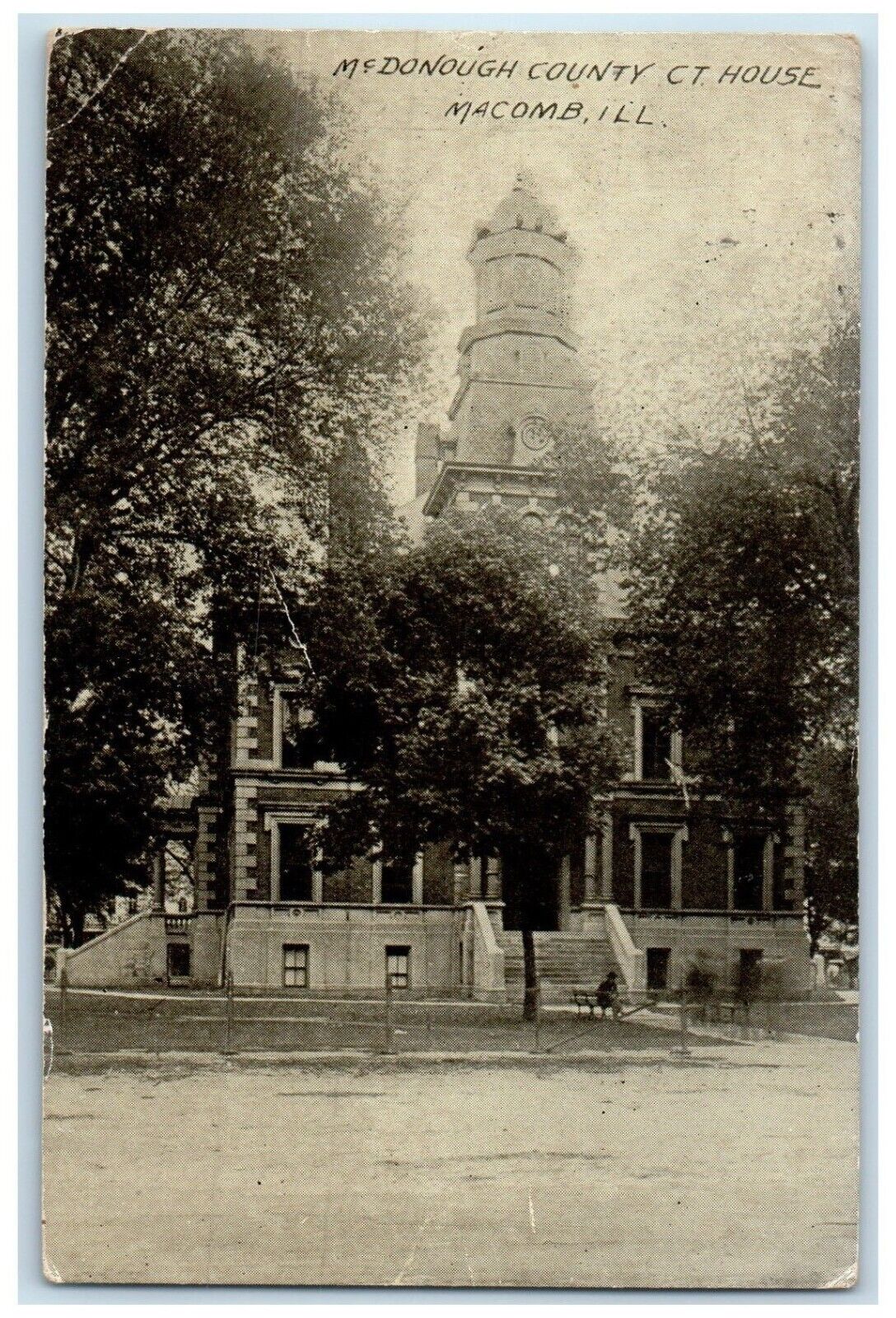 1910 McDonough County Ct House Exterior Macomb Illinois Vintage Antique Postcard