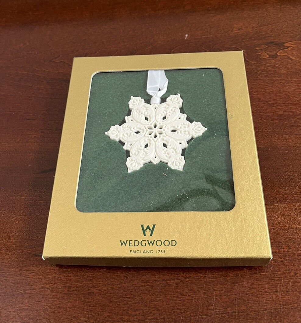 Wedgwood White Jasper Snowflake Ornament in Original Box Holiday Christmas
