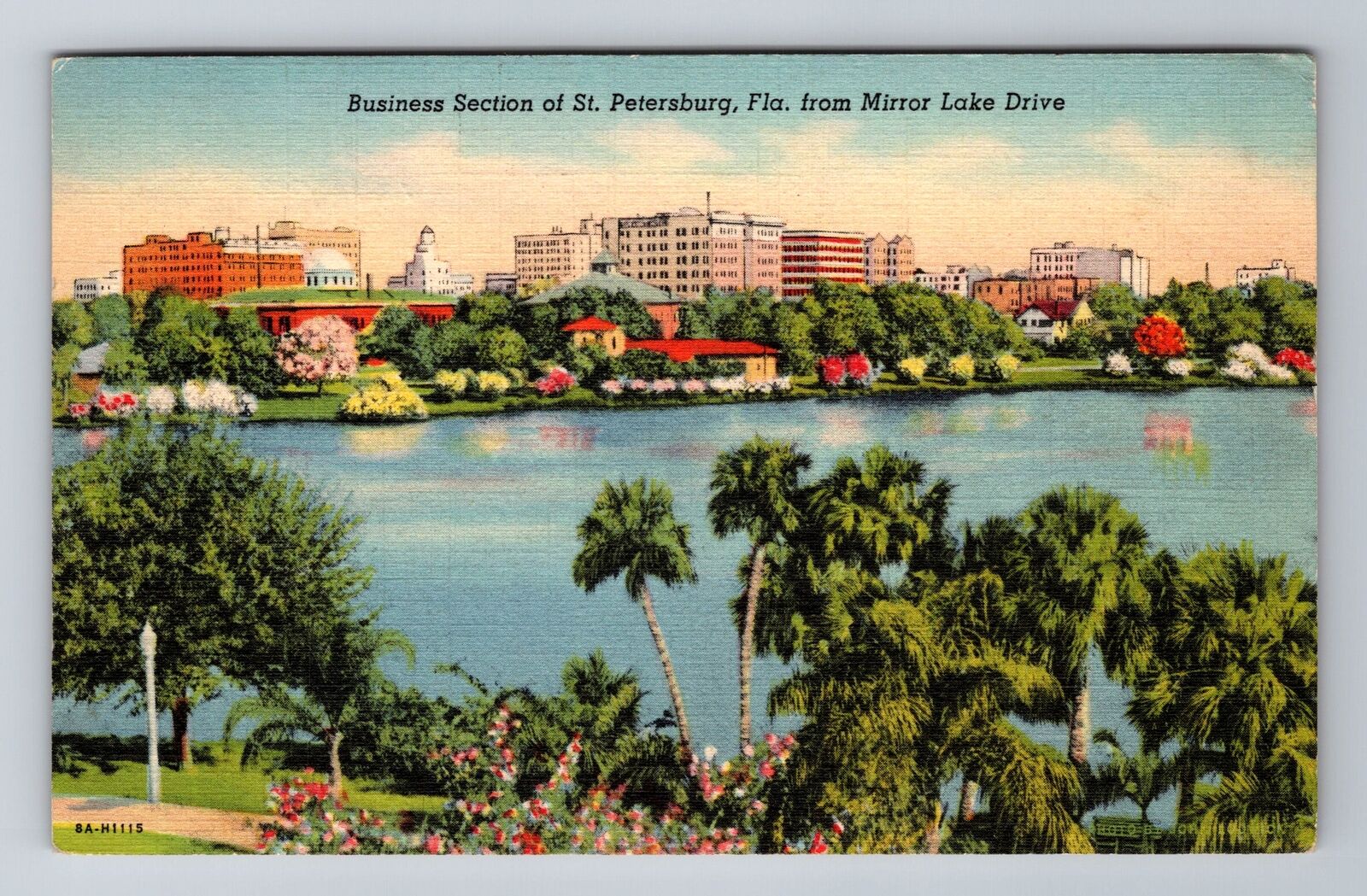 St Petersburg FL-Florida, Business Section, Antique, Vintage c1940 Postcard