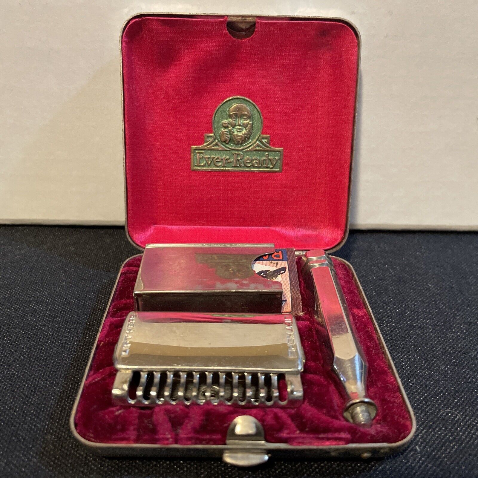 Vintage Ever-Ready Safety Razor w/Chrome Plated Case Patented March 24/14