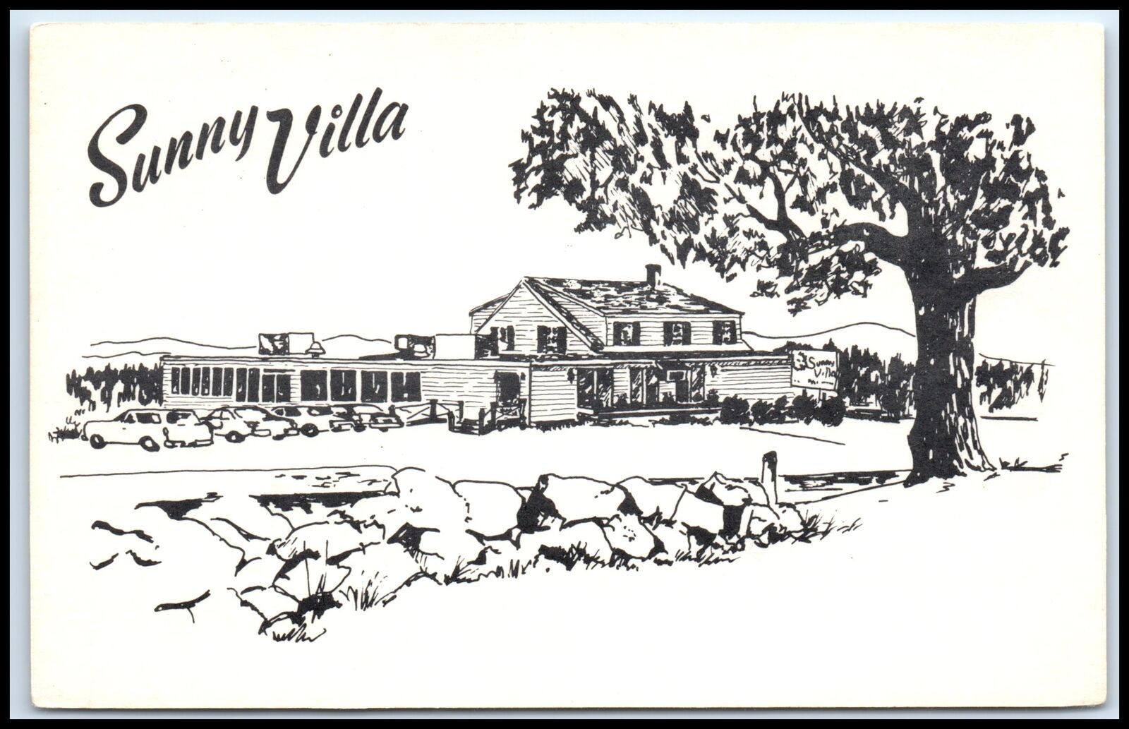 Postcard Sunny Villa Restaurant The Bakers Peel Ossipee NH W41