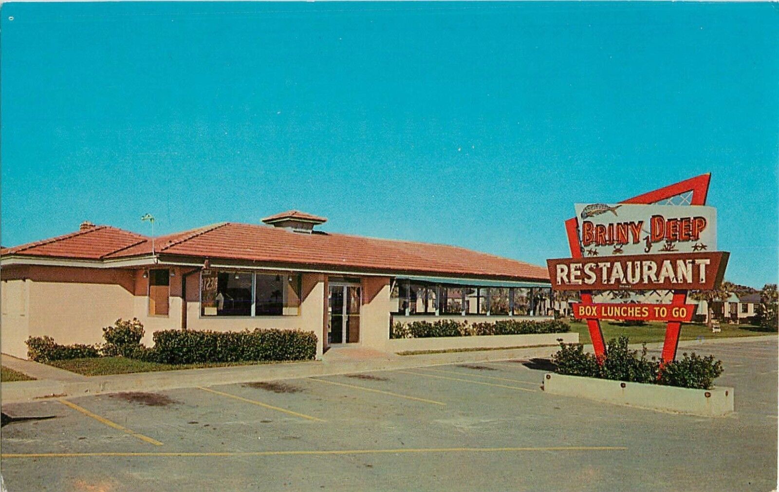 c1960 The Briny Deep Restaurant, St Augustine Beach, Florida Postcard