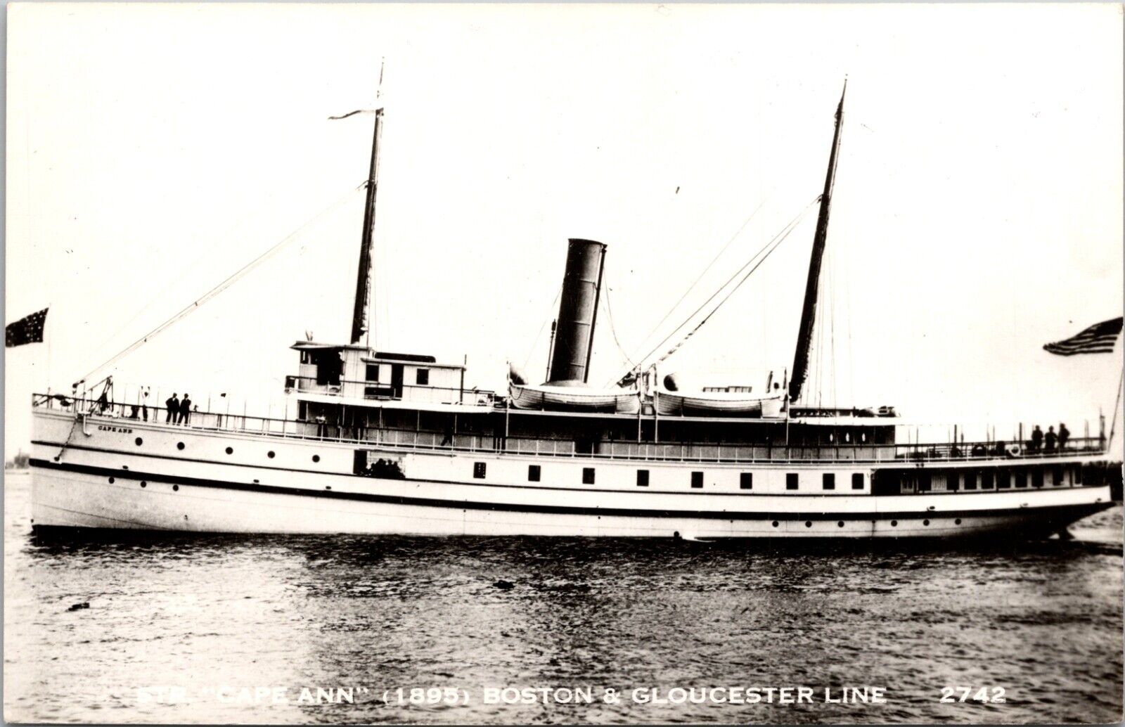 Unposted RPPC Postcard Boston and Gloucester Steamer \