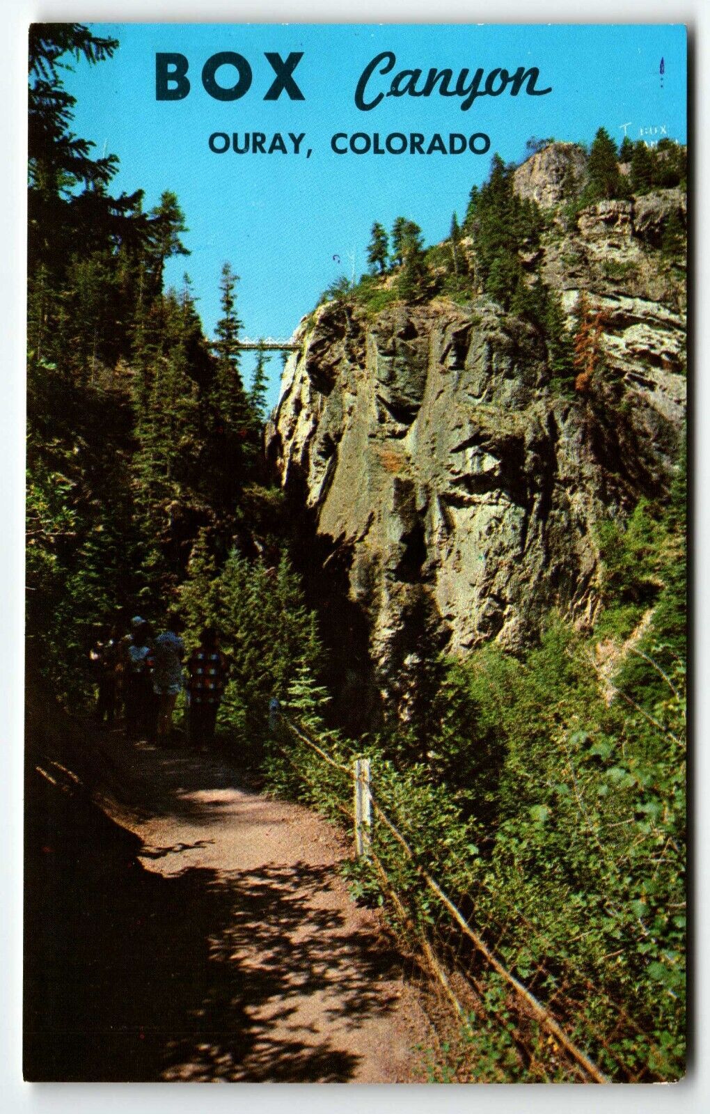 Box Canyon Chrome Postcard Ouray Colorado CO UNP