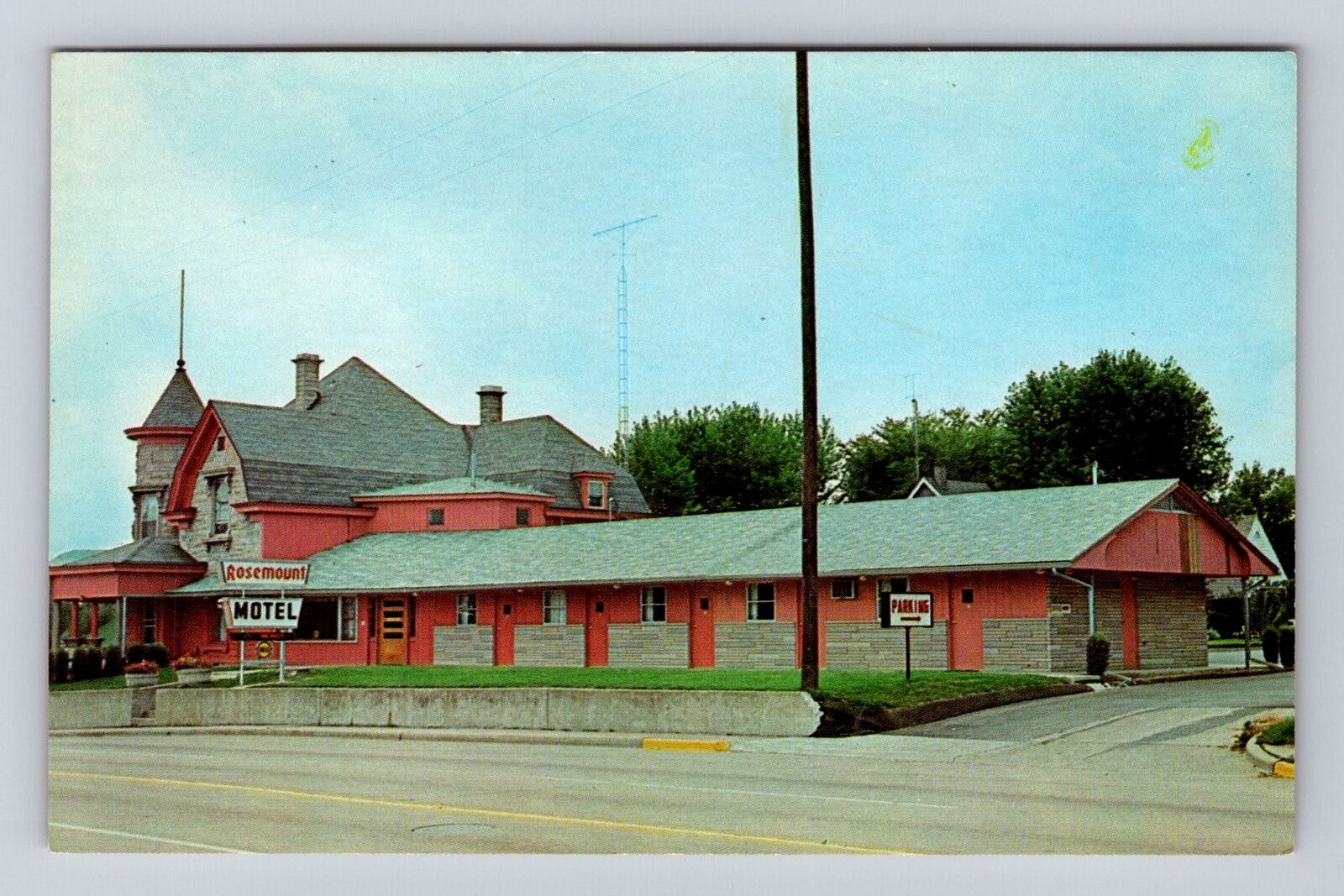 Bedford IN-Indiana, Rosemount Motel Advertising, Vintage Souvenir Postcard
