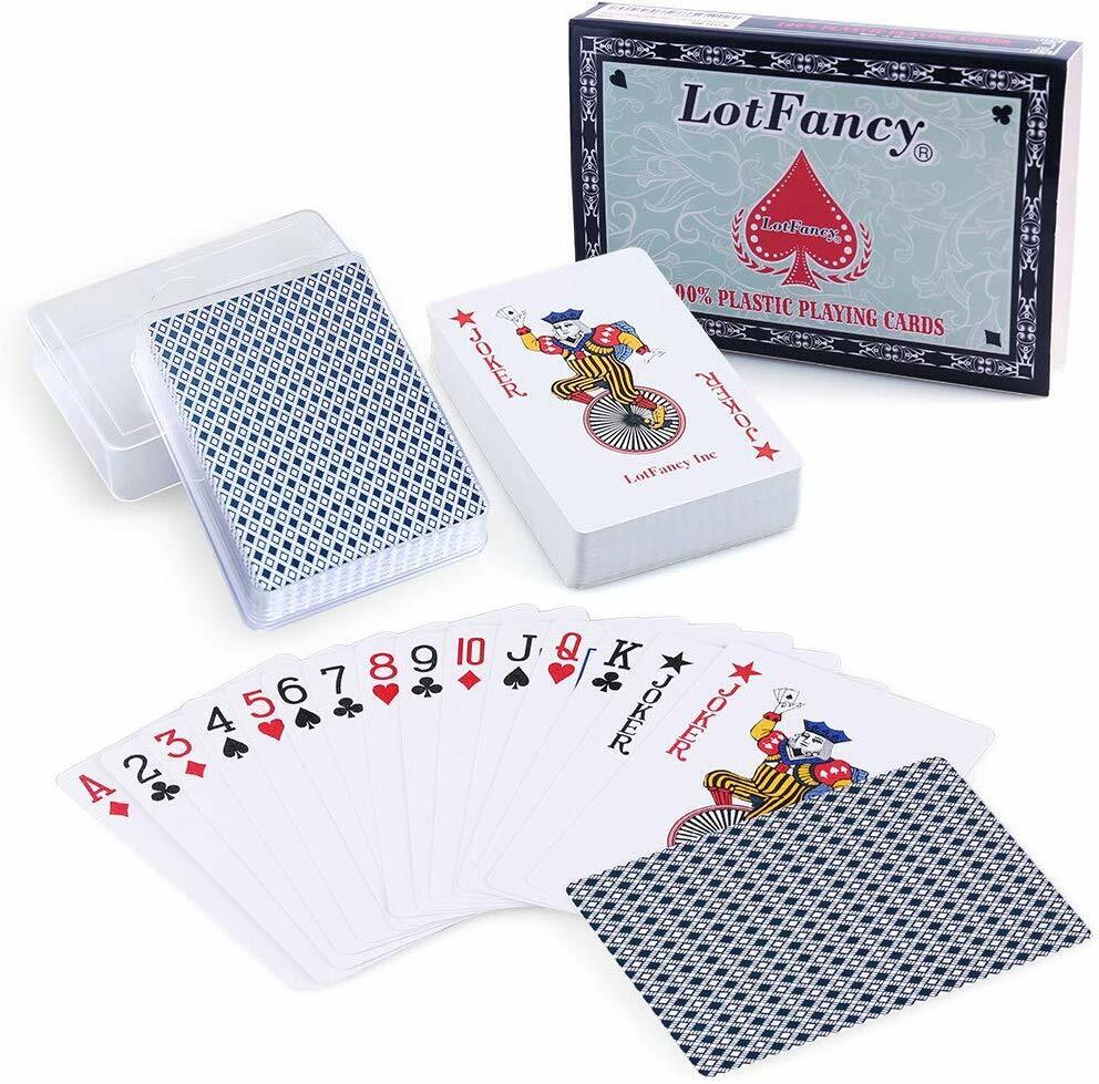 2 Decks Playing Cards 100% PVC Plastic with Case Waterproof New Sealed Deck Card