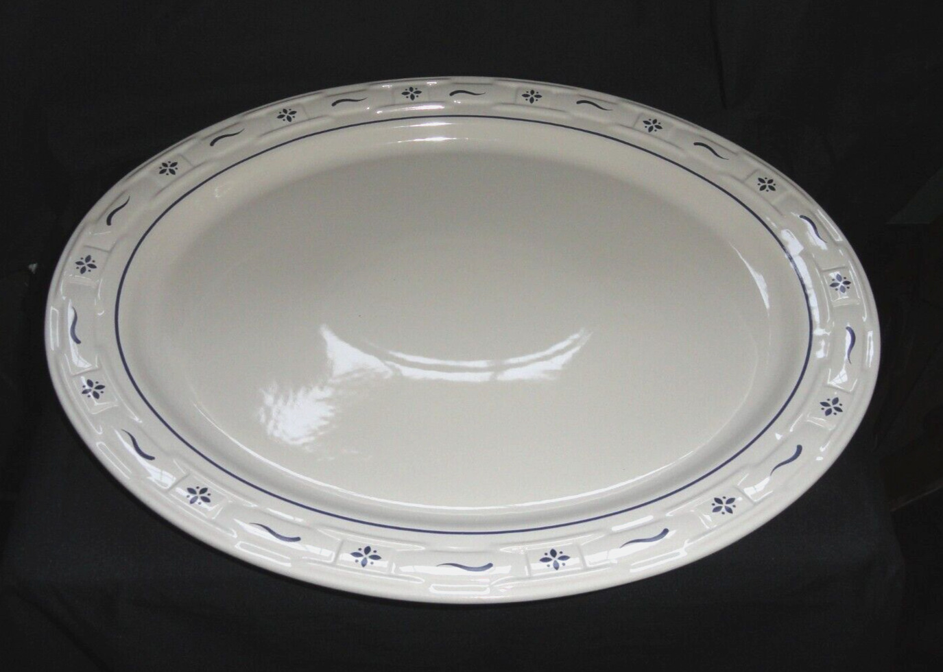 Longaberger Pottery ~ Woven Traditions ~ 19” Oval Turkey Platter