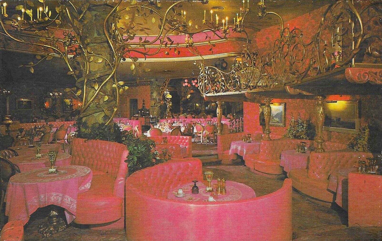 Vintage California Chrome Postcard San Luis Obispo Madonna Inn Gold Rush Dining