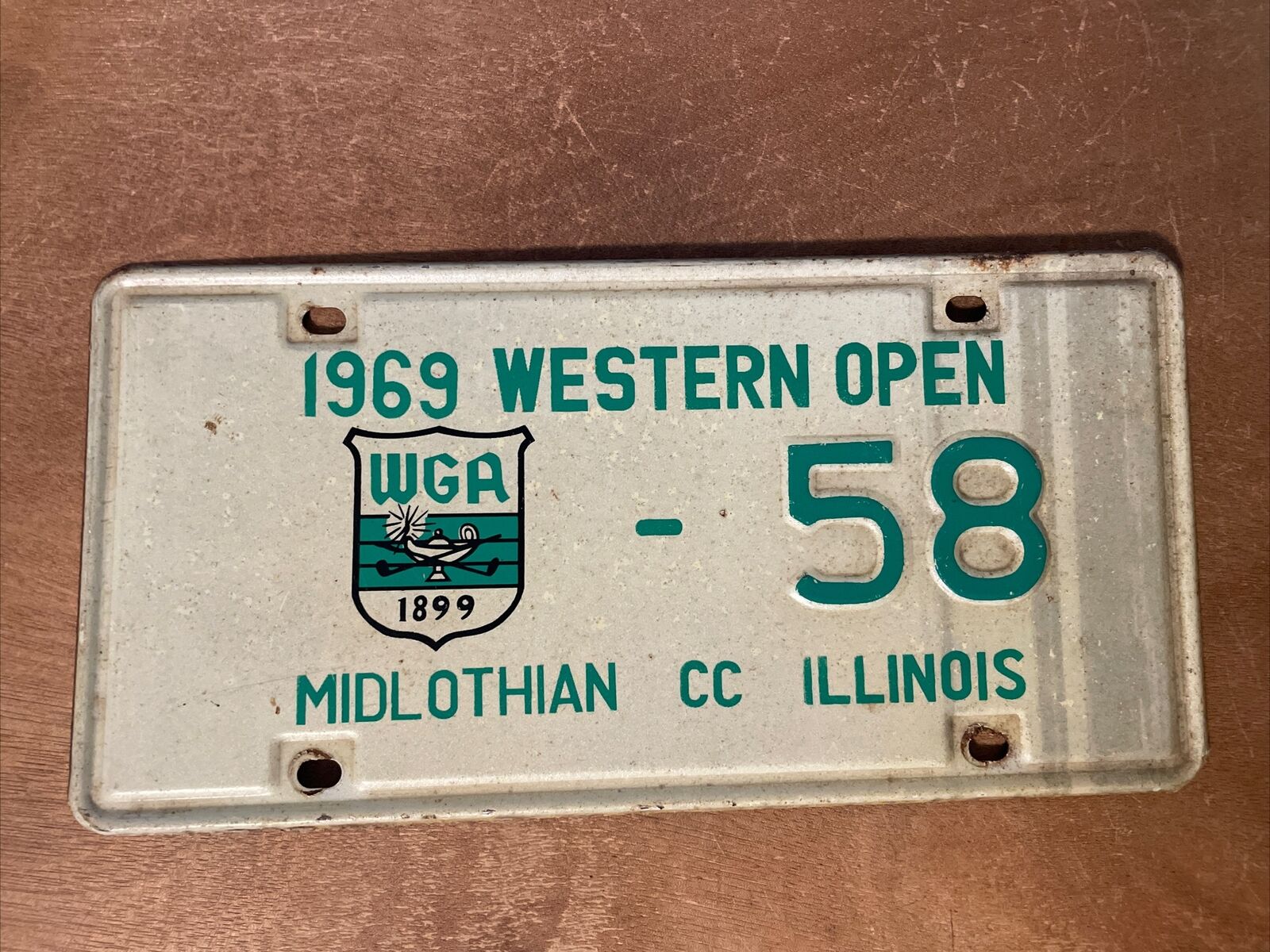 1969 Western Open Midlothian Illinois License Plate # 58