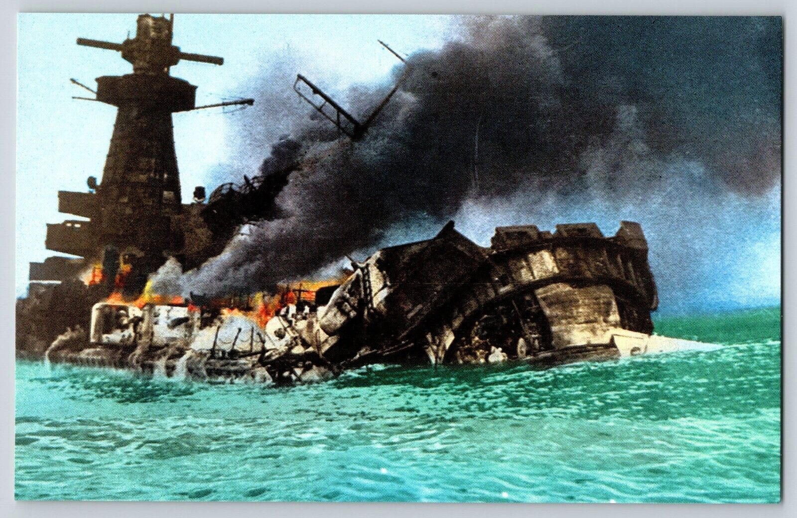 Postcard German Ship Graf Spee Scuttled - WW2