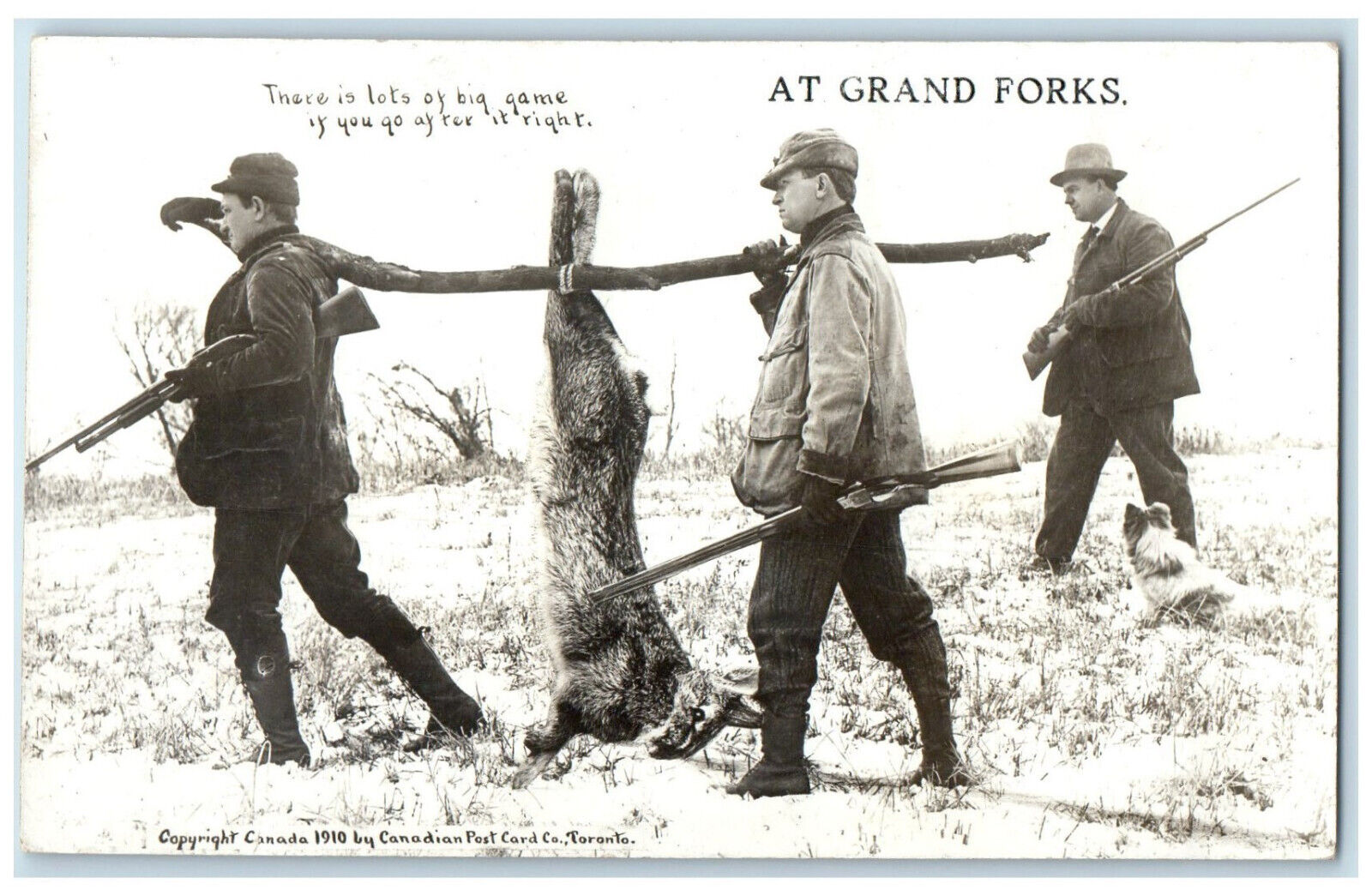 1914 Exaggerated Animal Grand Forks British Columbia Canada RPPC Photo Postcard