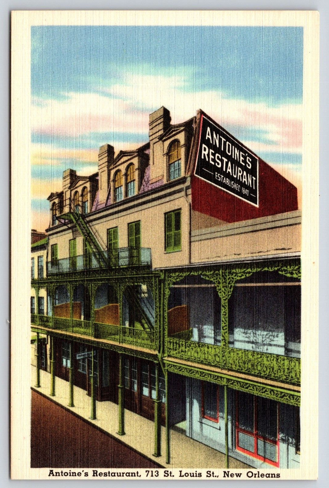 Original Vintage Antique Postcard Antoine\'s French Restaurant New Orleans, LA