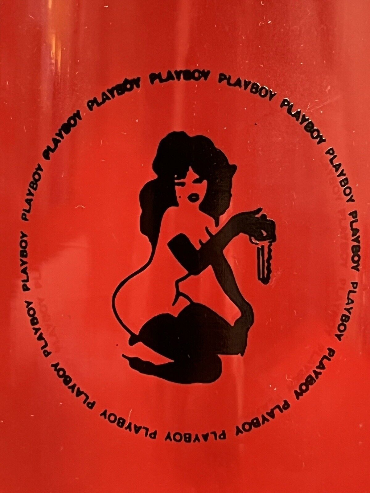 VINTAGE PLAYBOY CLUB Glass - Leroy Neiman Femlin Lady Logo - Mint Condition