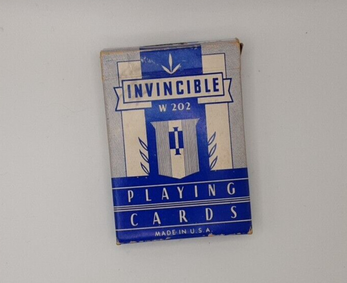 Vintage Invincible W 202 Playing Cards Poker Size ~COMPLETE~