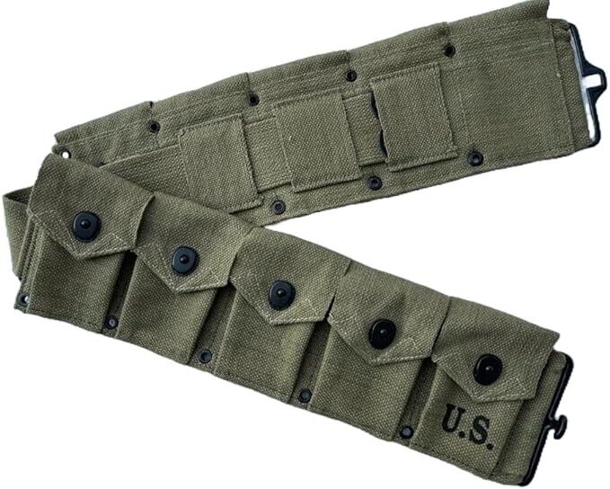 U.S.WWII Springfield M1923 Garand Canvas 10 Pocket Belt-OD GREEN