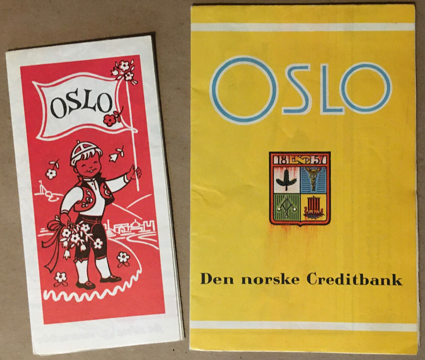 Oslo Norway Two 1957 Norwegian Advertising Travel Tourist Brochures & Maps