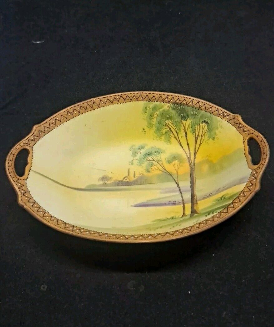  Nippon Hand Painted Moriage Farm Setting Antique