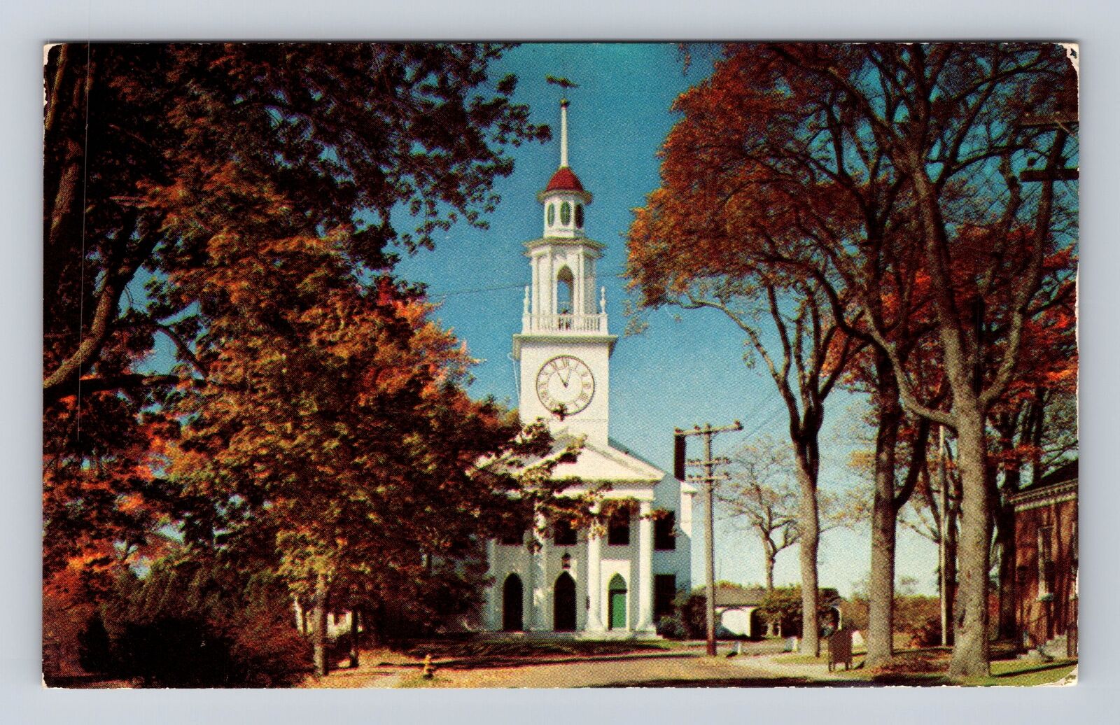 Kennebunkport ME-Maine, Typical Maine Church, Religion, Vintage Postcard