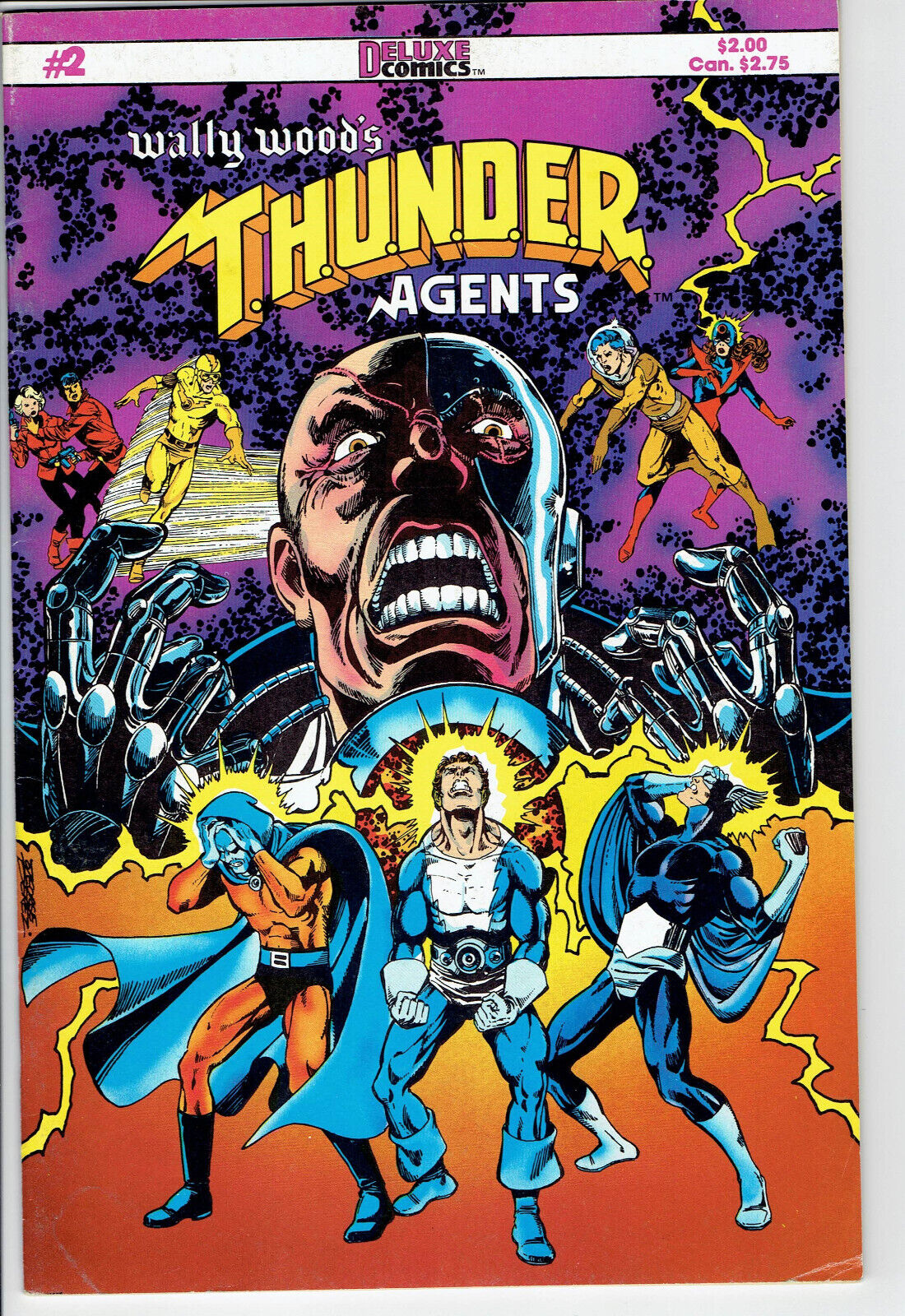 WALLY WOOD'S THUNDER AGENTS #2 1985 Deluxe Comics Book T.H.U.N.D.E.R. FN/VF 7.0