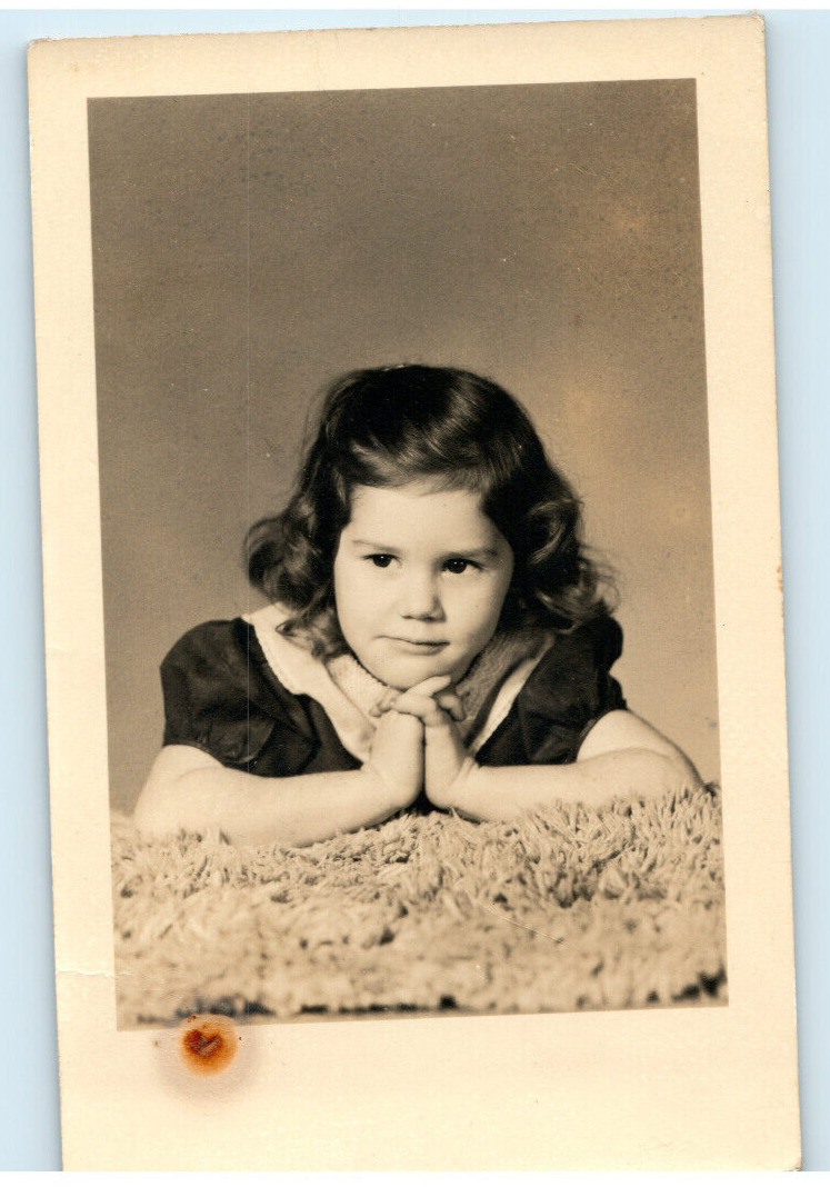 Vintage Postcard RPPC, Little Girl Posing for Portrait 2, 1940\'s