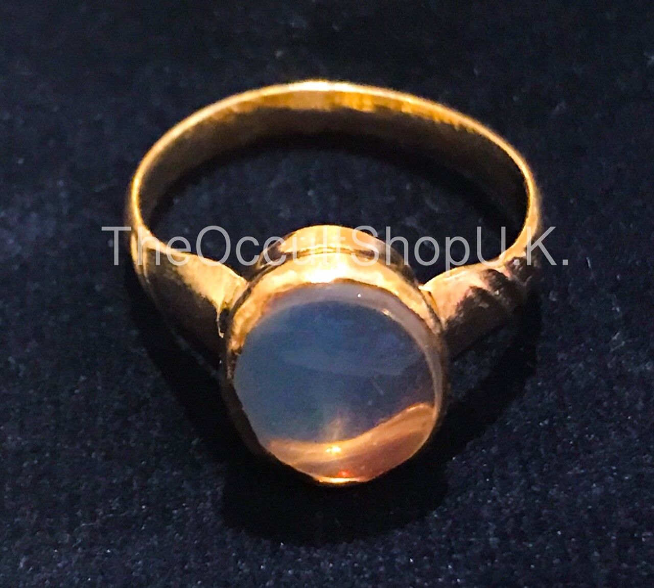 Moon Gold Plated Stone Rainbow Ring Bobo Chakra Mood Pagan Wiccan Talisman