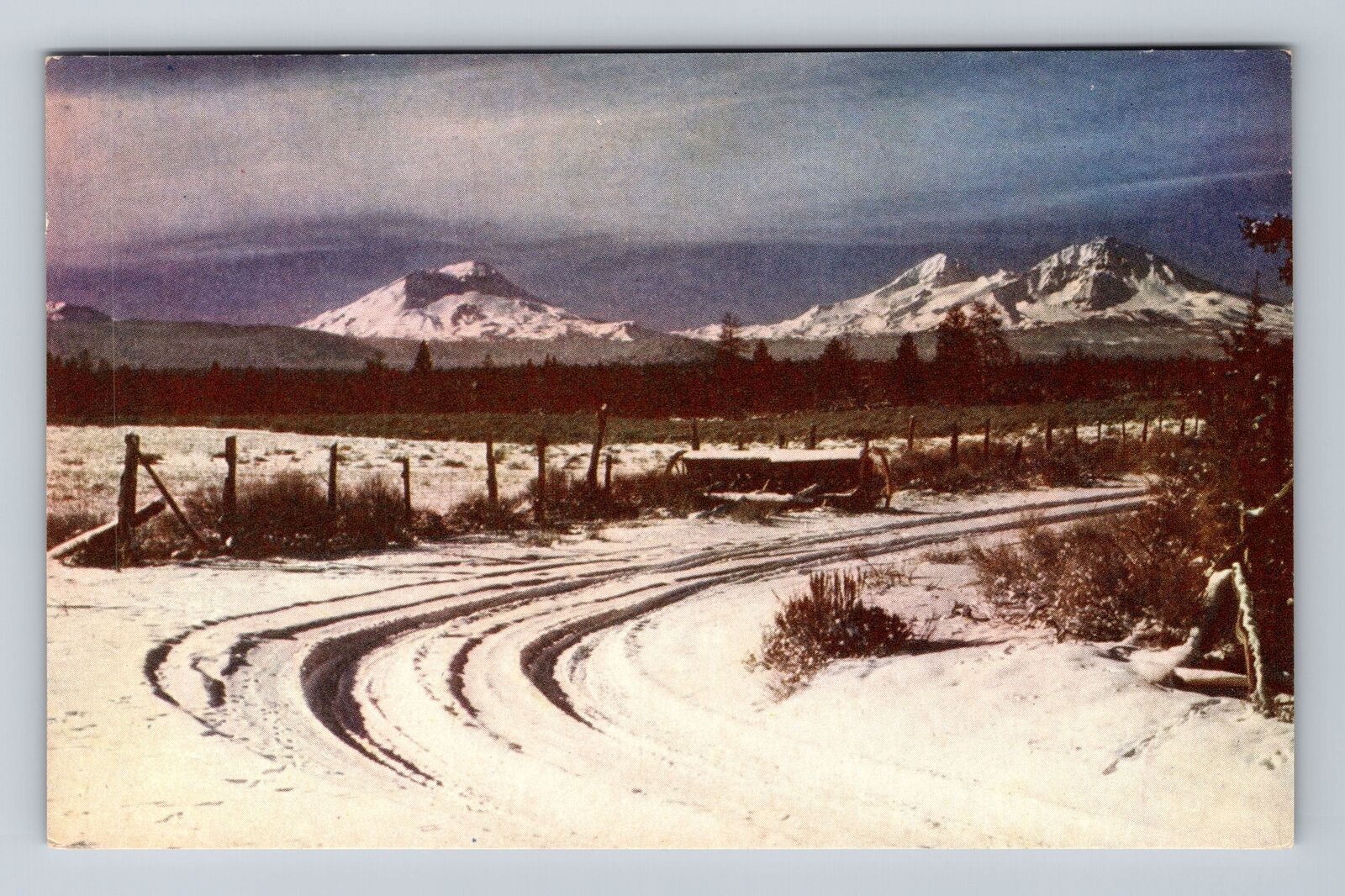 OR-Oregon, The Three Sisters, Oregon Cascades, Antique, Vintage Postcard