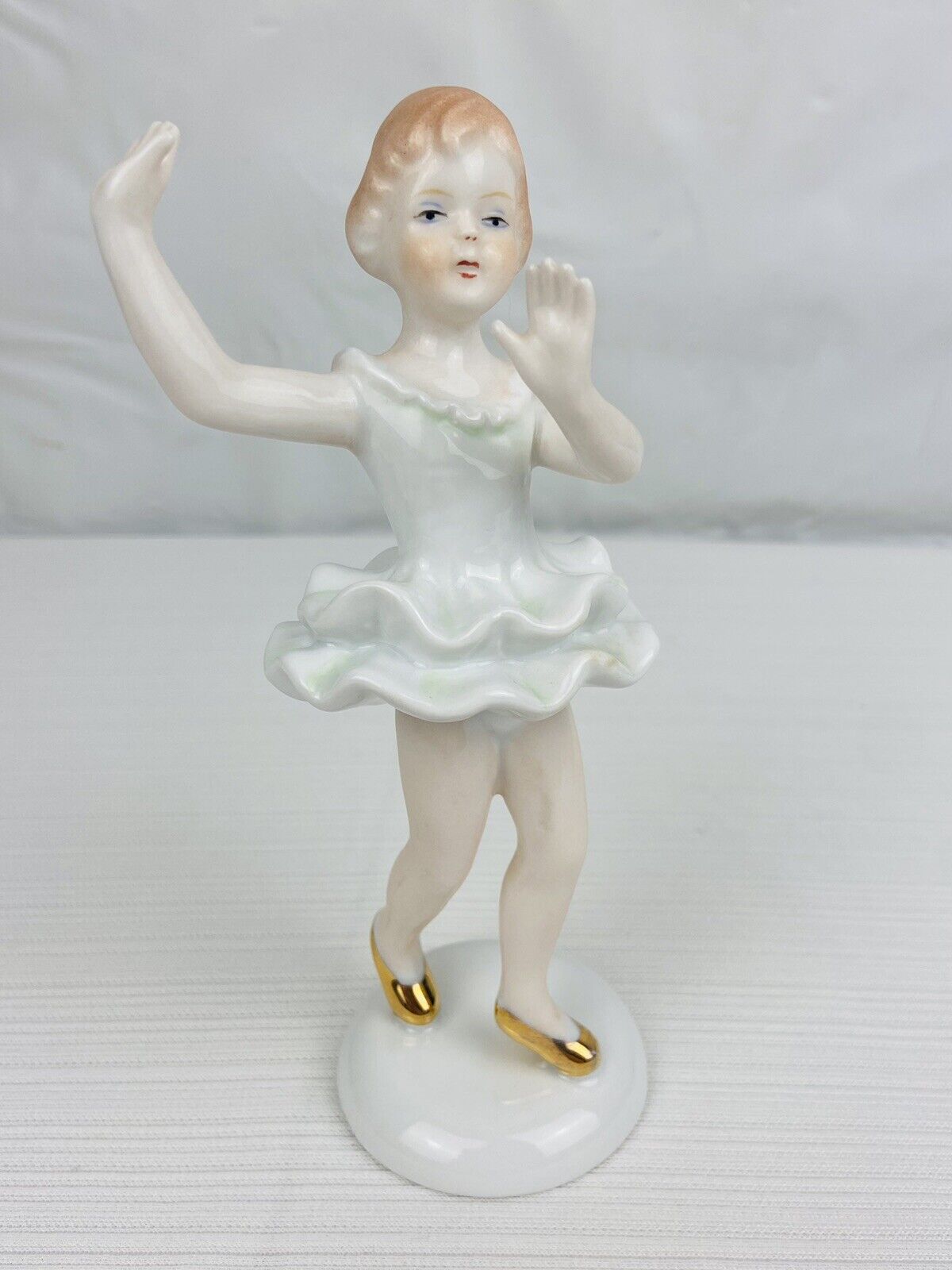 Vintage Porcelain Ballerina Ballet Dancer Girl Figurine 6.5” Bottom Stamped