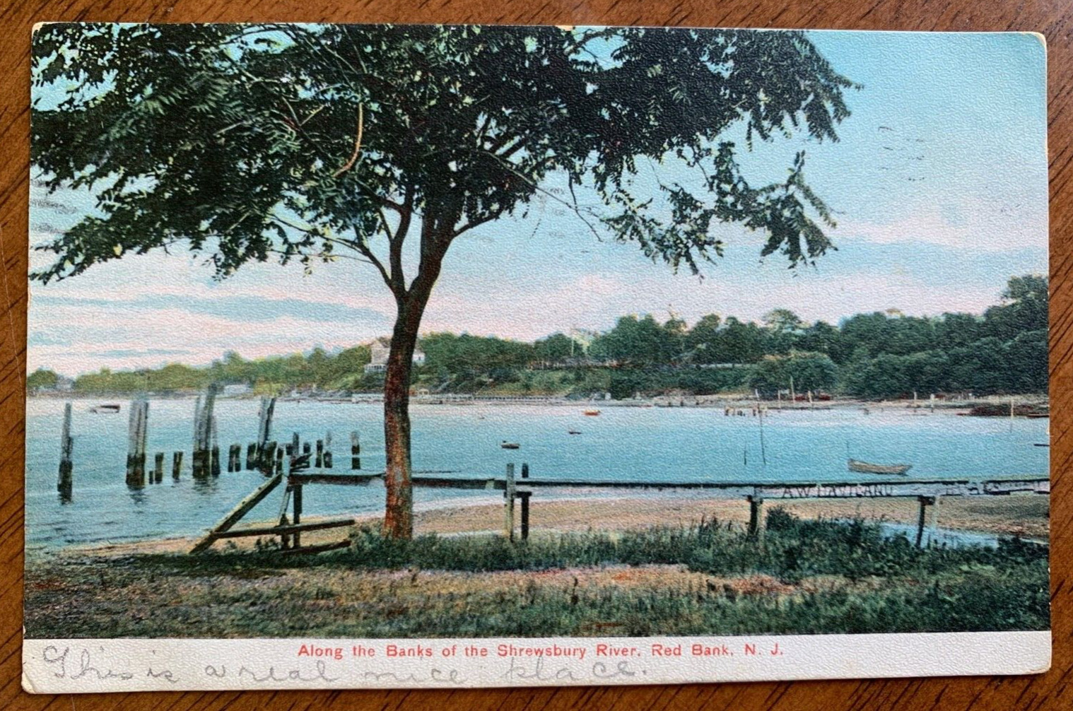 Postcard Red Bank NJ - View of Shrewsbury River