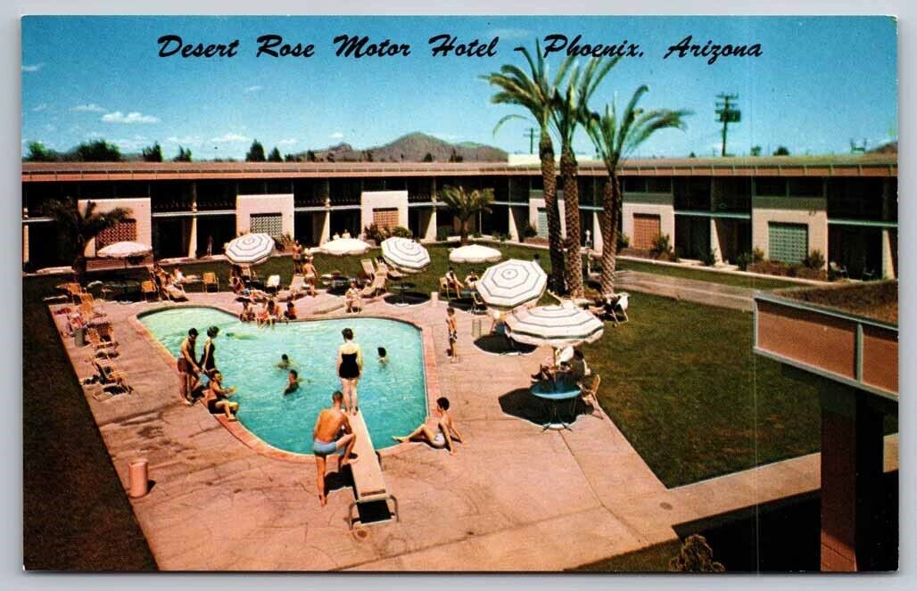 Desert Rose Motor Hotel Phoenix AZ Arizona Postcard 