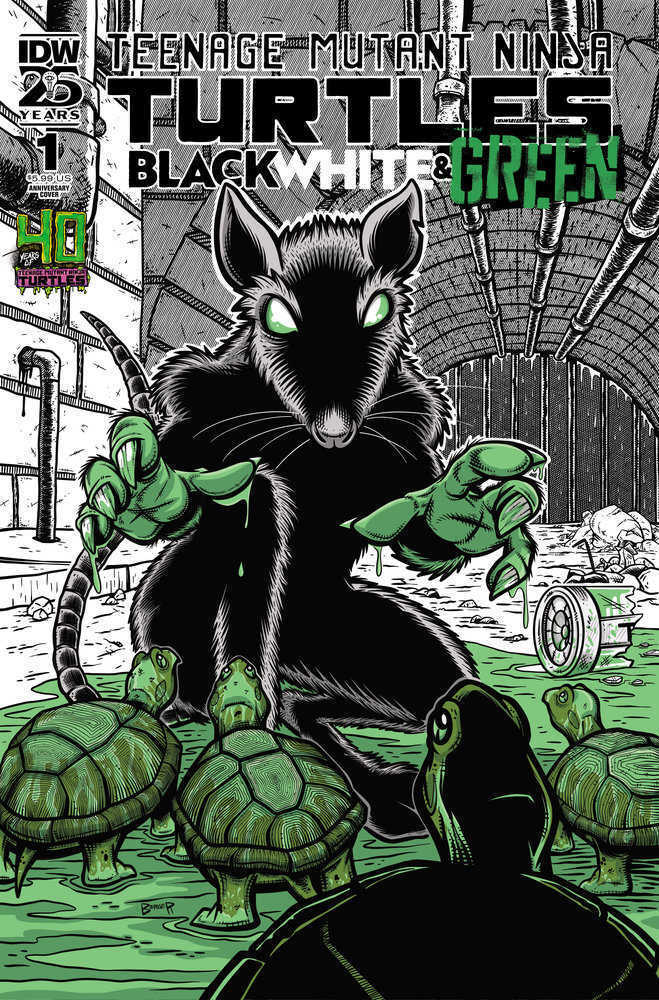 Teenage Mutant Ninja Turtles: Black, White, And Green #1 Variant 40th Anniversar