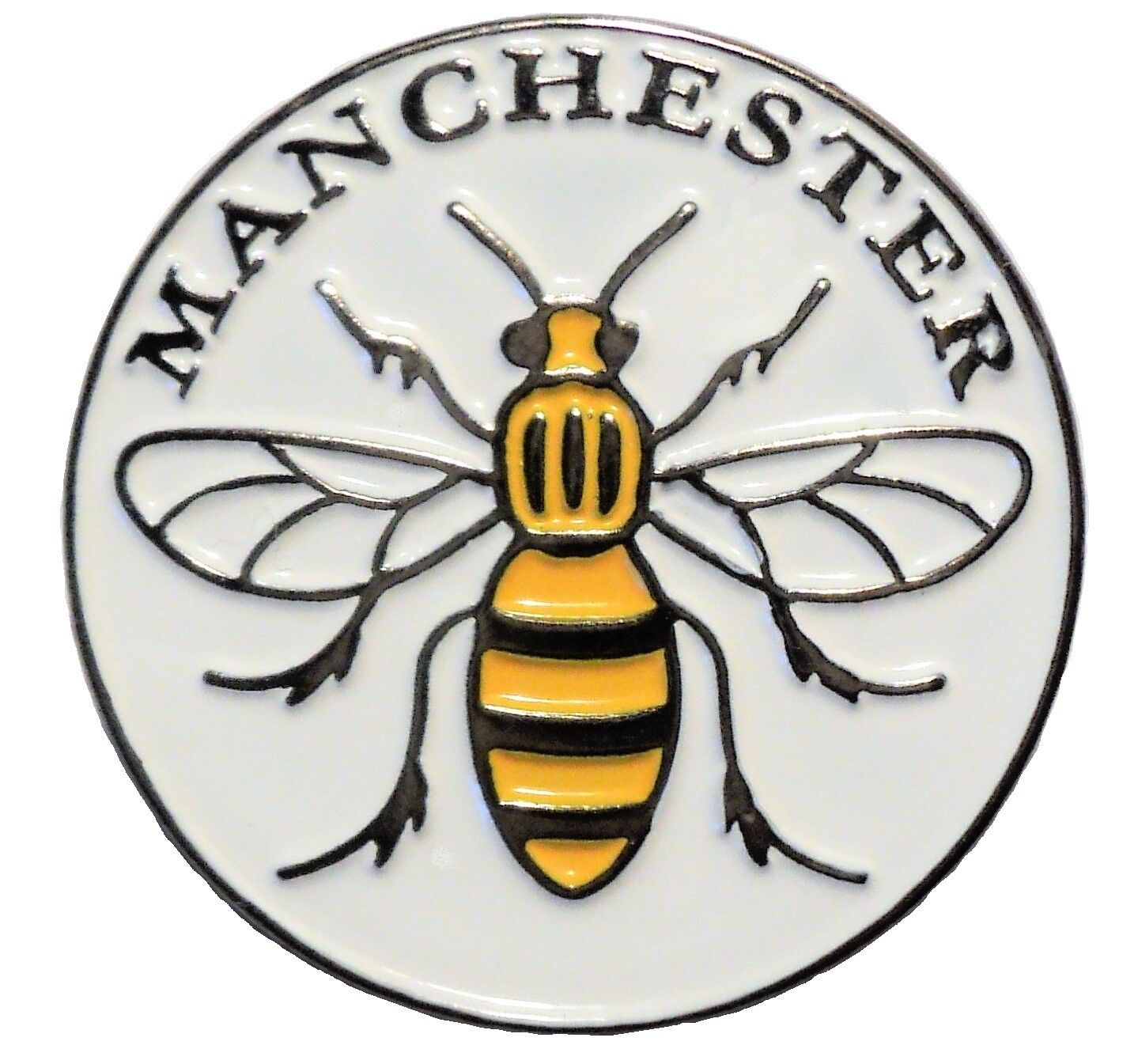 Manchester Worker Bee Mancunian Metal Enamel Badge or Brooch 25mm NEW