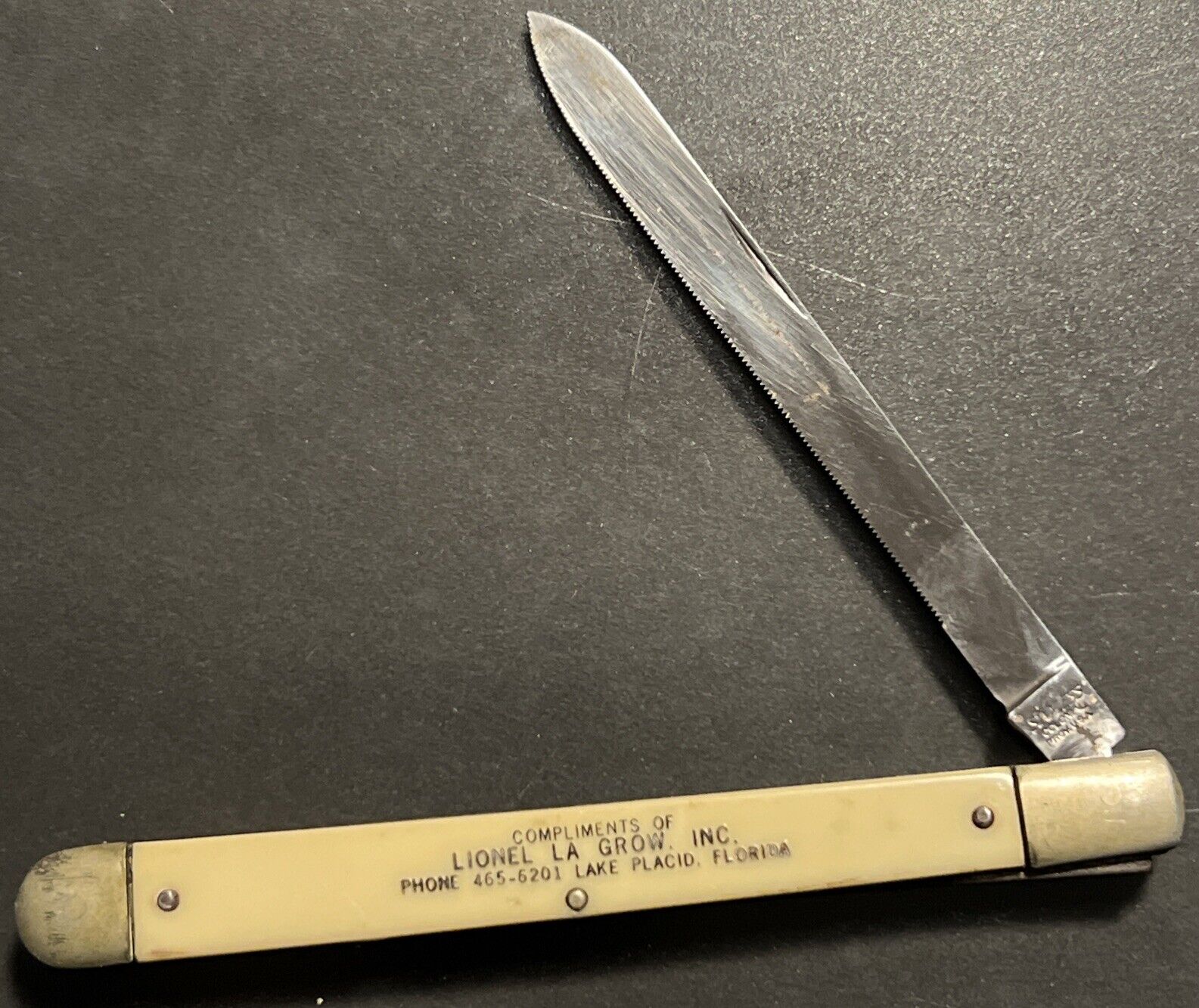 VINTAGE Stainless Colonial Prov USA Folding Pocket Melon Knife Lionel LA Grow