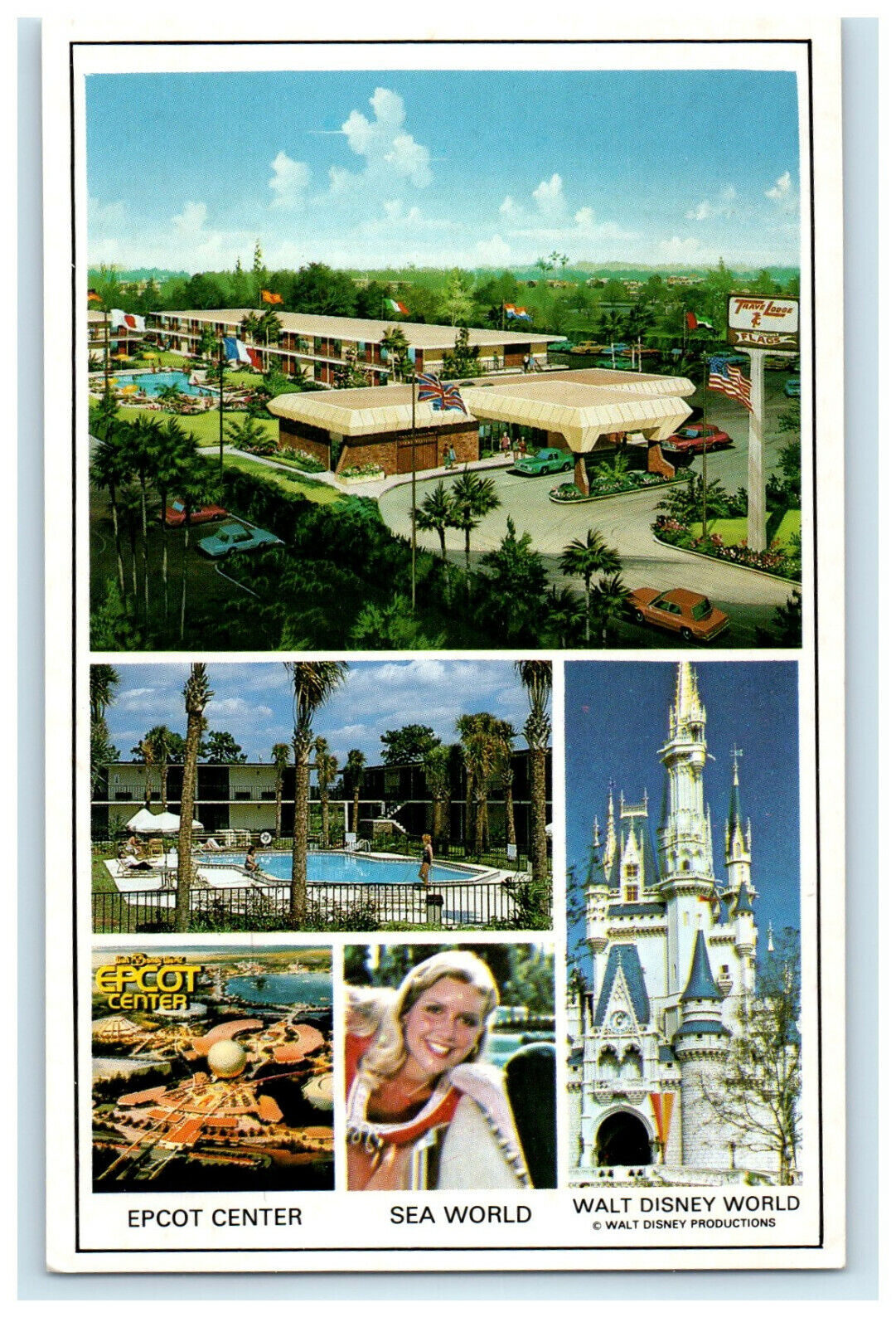 c1950s 8 Minutes to Epcot and Walt Disney World Kissimmee Florida FL Postcard