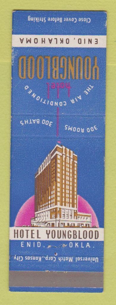 Matchbook Cover - Hotel Youngblood Enid OK