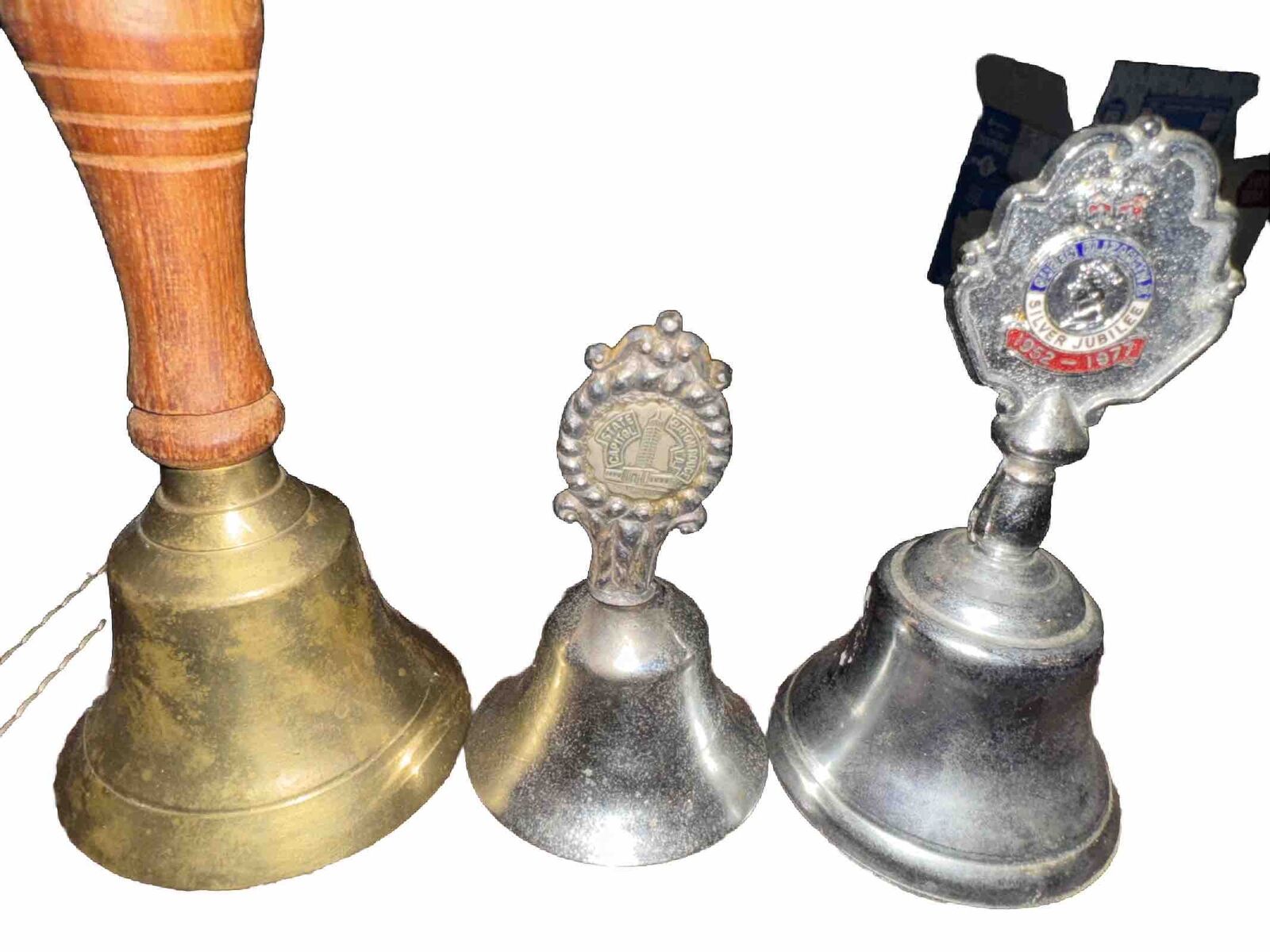 Vintage Metal Collector Bells Lot of 3 Bells